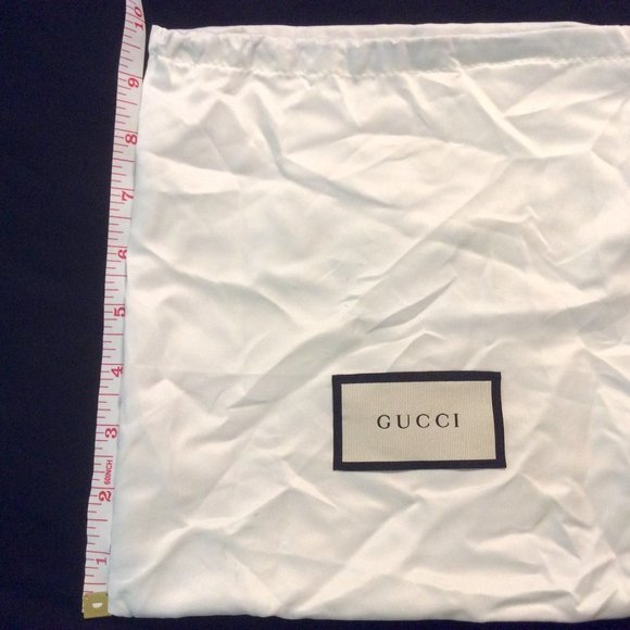 Gucci Ivory Square Silky Black Drawstring Dust Bag 10" - Picture 3 of 4